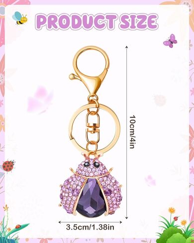 Ladybug Keychain Crystal Rhinestone Sparkling Keychain Cute Keychain for Women for Purse Wallets Backpacks Handbags in Kuwait