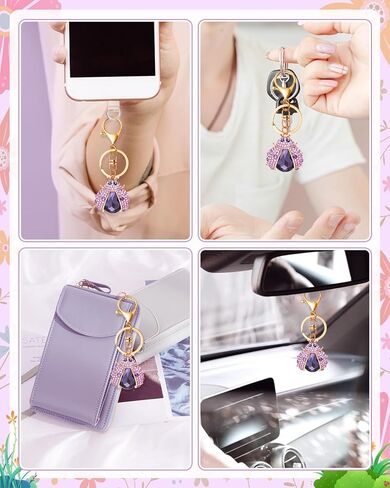 Ladybug Keychain Crystal Rhinestone Sparkling Keychain Cute Keychain for Women for Purse Wallets Backpacks Handbags in Kuwait