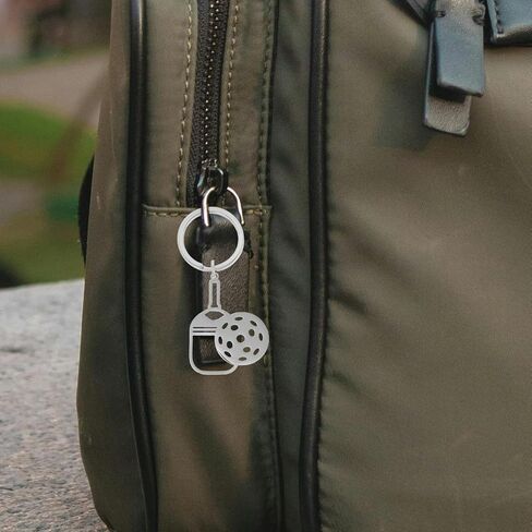 Milisten Pickleball Keychain, Mini Pickleball Paddles And Steel Engraved Charm Sports Balls Jewelry For Pickleball Coaches in Saudi Arabia