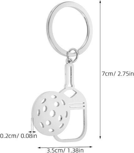 Milisten Pickleball Keychain, Mini Pickleball Paddles And Steel Engraved Charm Sports Balls Jewelry For Pickleball Coaches in Saudi Arabia