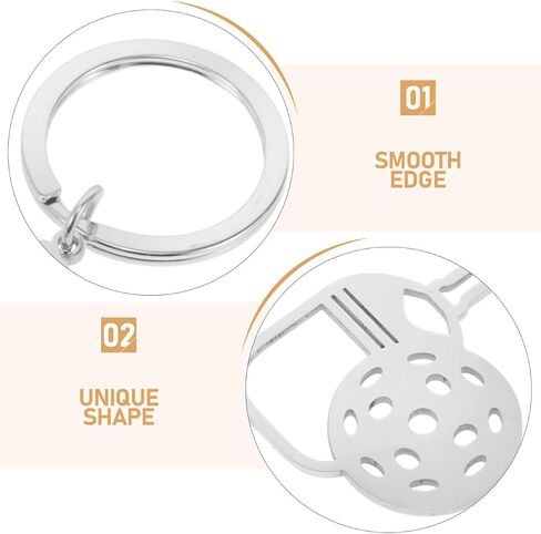 Milisten Pickleball Keychain, Mini Pickleball Paddles And Steel Engraved Charm Sports Balls Jewelry For Pickleball Coaches in Saudi Arabia