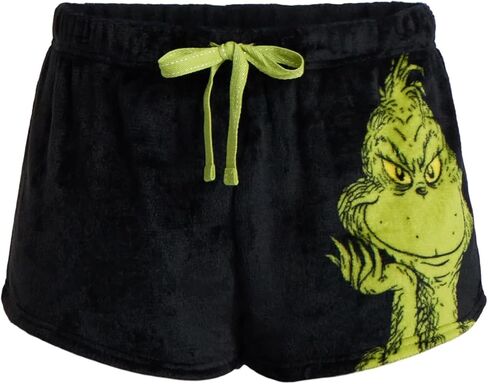 شورت بيجامة نسائي من القطيفة من Dr. Seuss The Grinch، قطعتان، مقاسات XS-3X in Kuwait