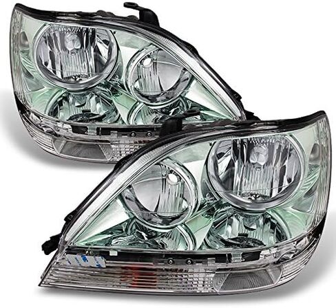 AKKON-For 1999-2003 Lexus RX300 RX-300 Chrome OE استبدال المصابيح الأمامية نوع الهالوجين in Kuwait