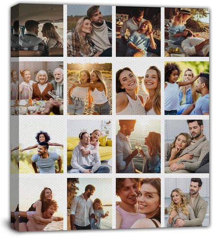 Custom Canvas Prints with Your Photos, Customized Portrait Picture Frame for Wall Decor, Personalized Poster for Living Room, Christmas Wedding Valentines Birthday Gifts & Keepsakes, Gift for Couples in Saudi Arabia