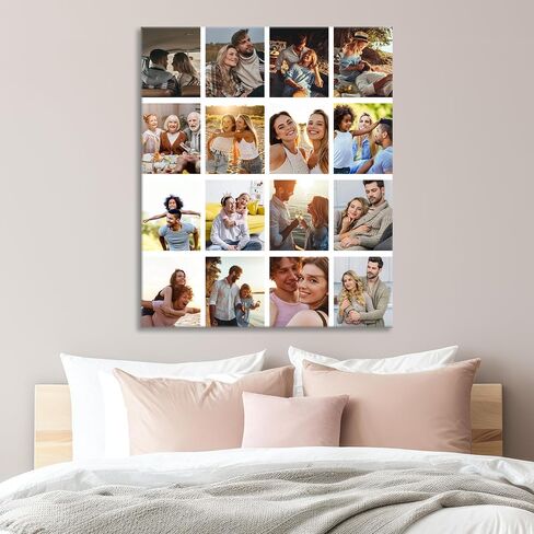 Custom Canvas Prints with Your Photos, Customized Portrait Picture Frame for Wall Decor, Personalized Poster for Living Room, Christmas Wedding Valentines Birthday Gifts & Keepsakes, Gift for Couples in Saudi Arabia