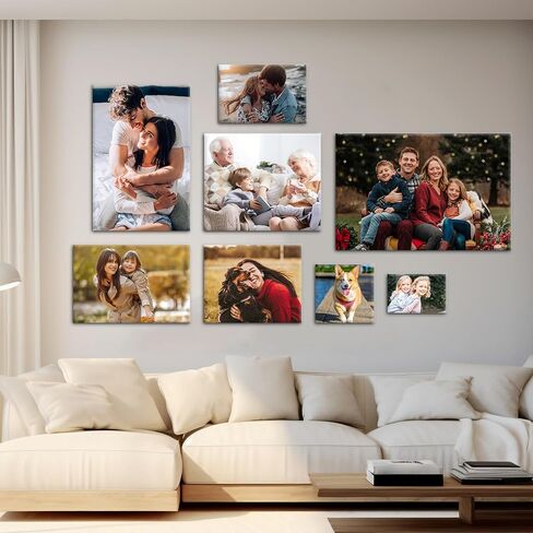 Custom Canvas Prints with Your Photos, Customized Portrait Picture Frame for Wall Decor, Personalized Poster for Living Room, Christmas Wedding Valentines Birthday Gifts & Keepsakes, Gift for Couples in Saudi Arabia