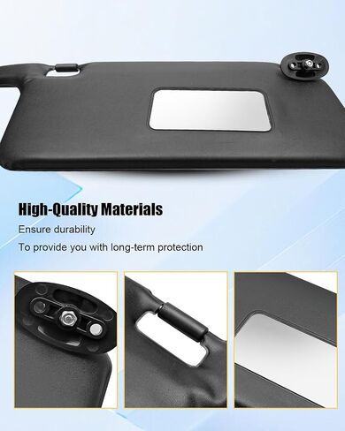 Black 1 Pair Sun Visor with Makeup Mirror Fit for Honda Civic 1996-2001 Replace 83230-S01-A32ZC 83280-S01-A32ZA TYT307020005B, Interior Sun Protection Shade for Left Driver & Right Passenger Side in Saudi Arabia