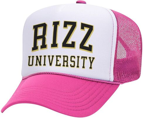 TeesAndTankYou Rizz University Foam Trucker Cap Adjustable Mesh Back Hat in Saudi Arabia