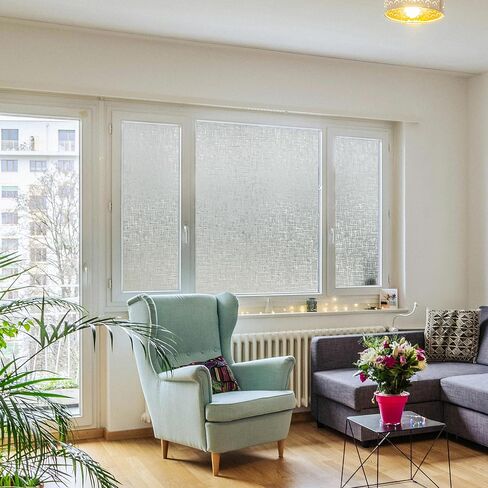 ANT Decorative Window Cling, Window Film Roll for Privacy, Decorative Window Film for Window Decorations, All-Weather & Fade-Proof, Indoor Outdoor Use (Diamond Grid, 17.7inch x 10ft) in Kuwait