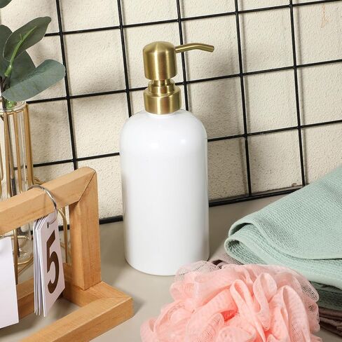 2 Pack Gold Soap Dispenser Pump Replacement, Stainless Steel Hand Liquid Soap Pump for Regular Mouth Bottles Standard 28/400 Neck Size for Hand Dish Soap Bottle and Lotion in Saudi Arabia