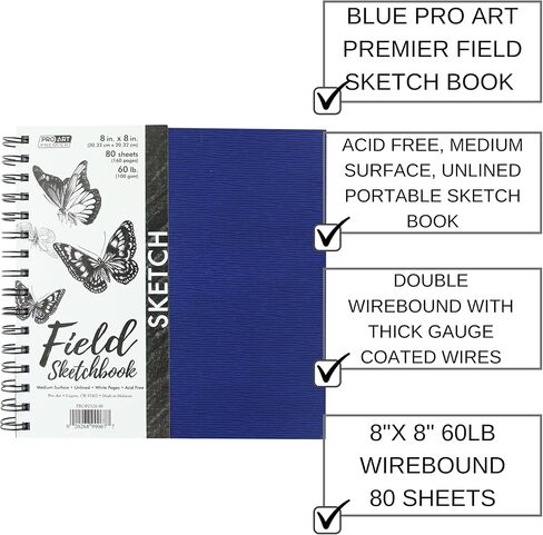 Pro Art Premier Sketch Book Travel 6"x 4" Black 74lb Black 80 Sheets, Sketch Book, Sketchbook, Drawing Pad, Sketch Pad, Drawing Paper, Art Book, Drawing Book, Art Paper, Sketchbook for Drawing in Kuwait