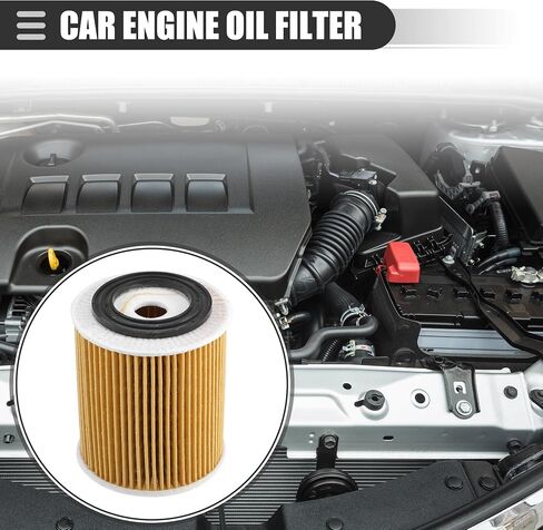 Motoforti Engine Oil Filter, for Mini Cooper 2002-2008, Paper, with Gasket, Yellow, 1 Set in Saudi Arabia