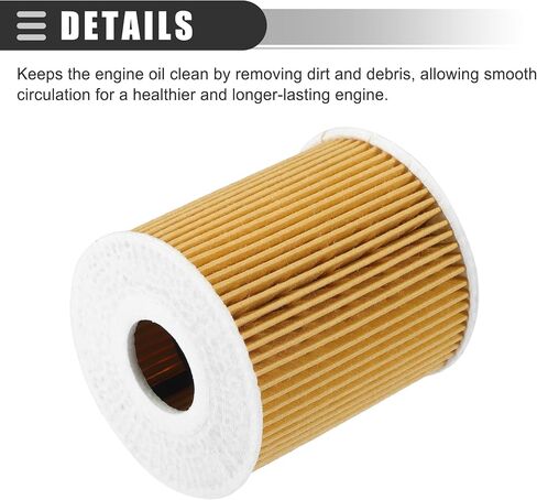 Motoforti Engine Oil Filter, for Mini Cooper 2002-2008, Paper, with Gasket, Yellow, 1 Set in Saudi Arabia