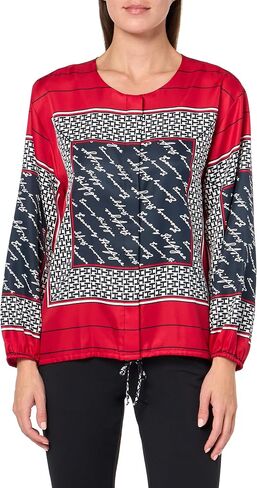 Tommy Hilfiger Women's Blouse Long Sleeve Scarf Print Sportswear Top in Saudi Arabia