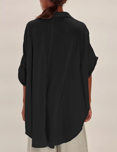 Womens Beach Cover Up Button Up Swimsuit Coverup Short Sleeve Bathing Suit Linen Vacation Shirts in Saudi Arabia