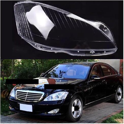 غطاء المصباح السيارة متوافق مع بنز S-Class W221 2006 2007 2008 2009 البلاستيك كشافات عدسة عاكس الضوء قذيفة استبدال الزجاج (2 قطعة اليسار واليمين) in Kuwait