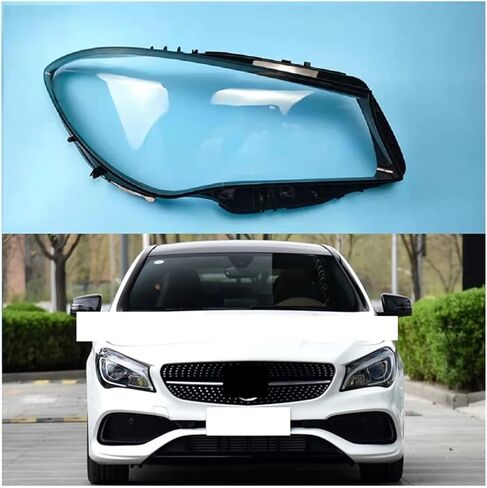 غطاء المصباح الأمامي متوافق مع Benz W117 CLA Class 2016 2017 2018 2019 عدسة المصباح الأمامي غطاء عاكس الضوء الشفاف يستبدل الزجاج (2 قطعة يسارًا ويمينًا) in Kuwait