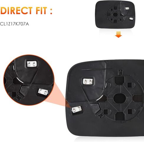 Left Driver Side Mirror Glass Replacement Compatible with 2005 2006 2007 2008 Dodge Ram 1500 2500 3500 Rearview Heated Mirror Replace 5161011AA 5191035AA (CH1324121) in Saudi Arabia