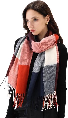 Women's Winter Scarves Chunky Oversized Fall Warm Scarf Big Tartan Scarves Wrap Shawl Ladies Gifts Long Plaid Blanket in Saudi Arabia