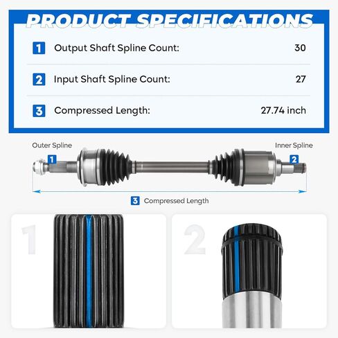 TadaMark 2PCs Front CV Axle Fit for Toyota Sequoia 2001-2007 for Tundra 2000-2006 3.4L 4.0L 4.7L V6 V8 4WD, Left and Right Side in Saudi Arabia