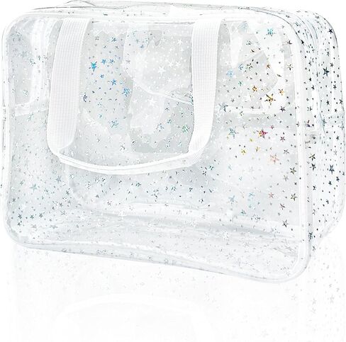 ONEART Waterproof PVC Cosmetic Bag - Clear Makeup Pouch for Travel Toiletry Organizer - Wrinkle-Resistant & Lightweight (1-Pack) (White) in Saudi Arabia