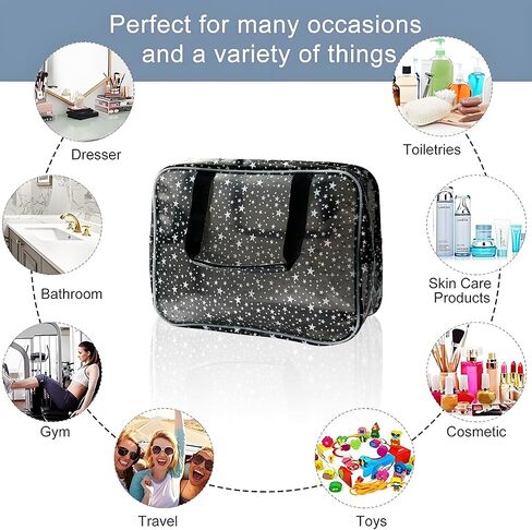 ONEART Waterproof PVC Cosmetic Bag - Clear Makeup Pouch for Travel Toiletry Organizer - Wrinkle-Resistant & Lightweight (1-Pack) (White) in Saudi Arabia