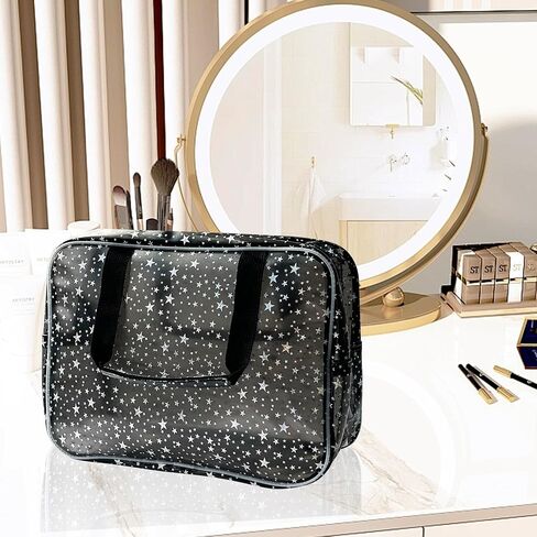 ONEART Waterproof PVC Cosmetic Bag - Clear Makeup Pouch for Travel Toiletry Organizer - Wrinkle-Resistant & Lightweight (1-Pack) (White) in Saudi Arabia