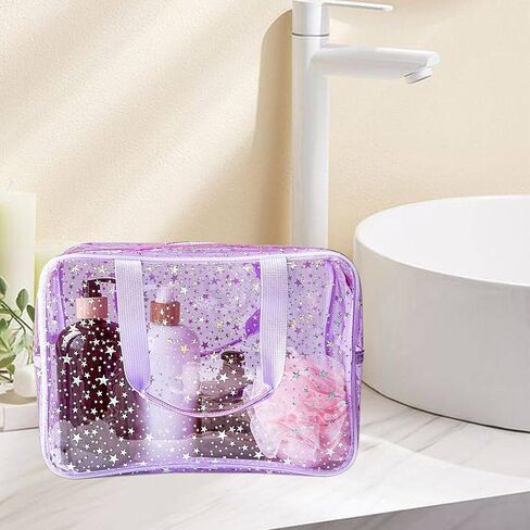 ONEART Waterproof PVC Cosmetic Bag - Clear Makeup Pouch for Travel Toiletry Organizer - Wrinkle-Resistant & Lightweight (1-Pack) (White) in Saudi Arabia