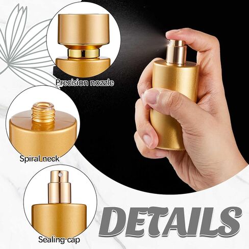 12 عبوة من زجاجات العطور الزجاجية ومجموعة أدوات إعادة التعبئة، 50 مل، زجاجات رذاذ عطر للسفر، أوعية رذاذ محمولة فارغة قابلة لإعادة الملء مع مجموعة نقل موزع (أسود) in Kuwait