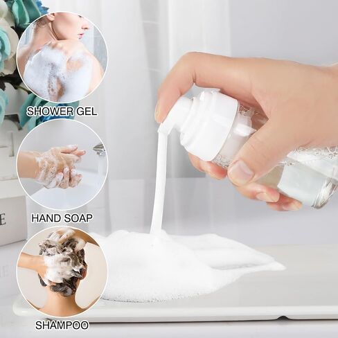 Foam Pump Bottle, 4oz Leak Proof Foaming Soap Dispenser Plastic Refillable Foam Bottles for Shampoo, Hand Soap, Body Wash, Face Wash in Saudi Arabia