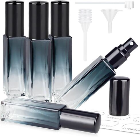 Perfume Refill Bottle, Mini Leak-proof Portable Perfume Travel Refillable Dispenser, 3pcs 10ml Empty Atomizer Sprayer, Pocket Glass Bottle with Funnel and Pipette for Cologne (Clear) in Kuwait