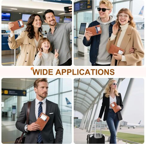 Family Passport Holder Wallet with Zipper, RFID Blocking Travel Document Organizer, PU Leather Passport Wallet for Women Men, Passport Cover Travel Wallet for Boarding Pass, ID, Money, Tickets in Saudi Arabia