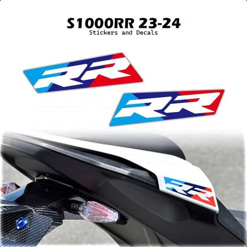 Motorcycle Fairing Sticker Reflective Waterproof Tail Cowl Vinyl Decals Compatible with BMW S1000RR 2022-2023 (Blue, red, and White) in Saudi Arabia