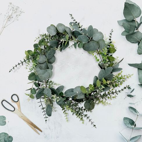 20pcs Faux Eucalyptus Stems Flowers Short Artificial Eucalyptus Greenery Stem Fake Eucuplutis Leaves Branches Decoration for Floral Arrangement Wedding Home Office Centerpieces Vase Décor in Saudi Arabia