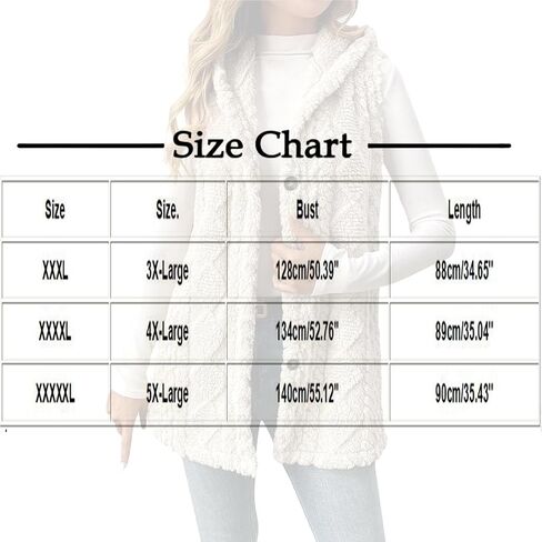 Fuzzy Fleece Vest for Women Sleeveless Hooded Jackets Button Down Long Sherpa Vest Fluffy Soft Comfy Warm Outerwear in Saudi Arabia