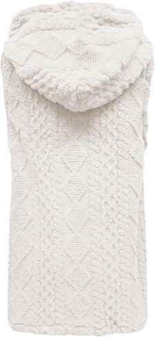 Fuzzy Fleece Vest for Women Sleeveless Hooded Jackets Button Down Long Sherpa Vest Fluffy Soft Comfy Warm Outerwear in Saudi Arabia