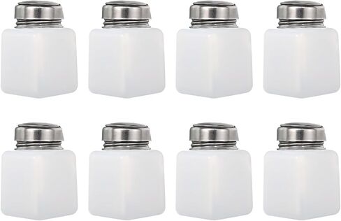 MECCANIXITY Solvent Alcohol Dispenser 250ml/8.5oz White Push Down Liquid Dispenser Pump for Acetone Cleanser Polish Remover Makeup 8Pcs in Kuwait