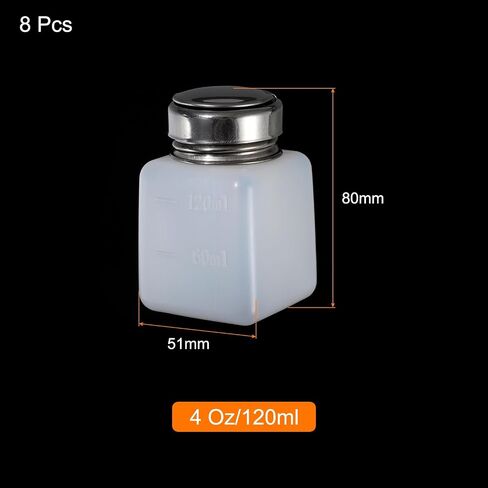 MECCANIXITY Solvent Alcohol Dispenser 250ml/8.5oz White Push Down Liquid Dispenser Pump for Acetone Cleanser Polish Remover Makeup 8Pcs in Kuwait