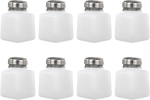MECCANIXITY Solvent Alcohol Dispenser 250ml/8.5oz White Push Down Liquid Dispenser Pump for Acetone Cleanser Polish Remover Makeup 8Pcs in Kuwait