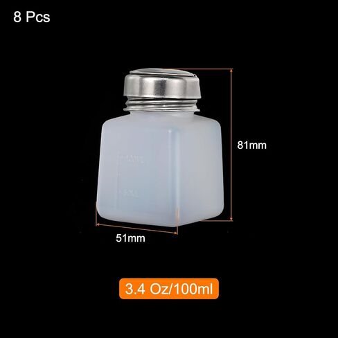 MECCANIXITY Solvent Alcohol Dispenser 250ml/8.5oz White Push Down Liquid Dispenser Pump for Acetone Cleanser Polish Remover Makeup 8Pcs in Kuwait