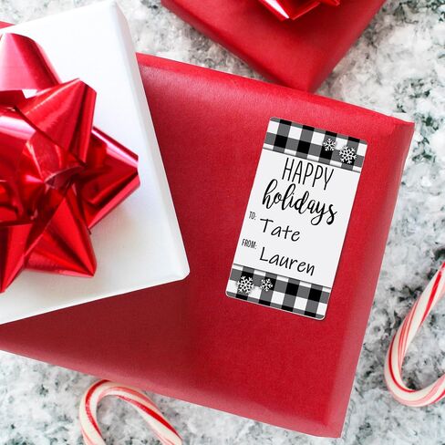 Black and Gold Christmas Gift Tags, Self-Adhesive Gift Wrap Tags, Reindeer Gift Tag Stickers, Snowflake Gift Tags - 75 Count in Saudi Arabia