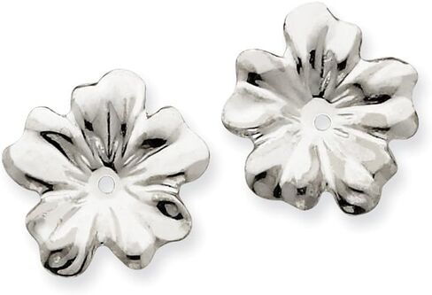 14k White Gold Floral Earring Jackets in Saudi Arabia