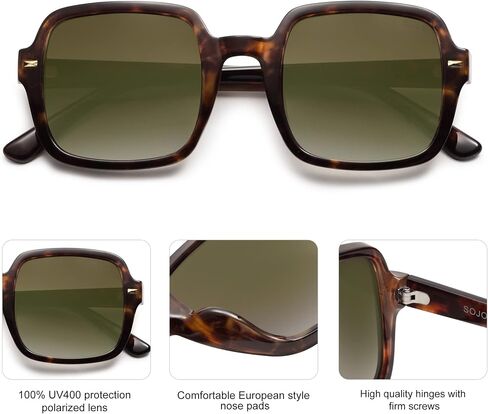 SOJOS Retro Square Polarized Sunglasses for Women Men Classic Vintage Sunnies SJ2226 in Saudi Arabia
