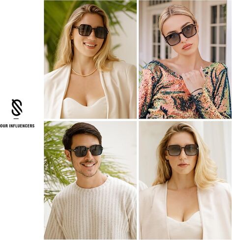 SOJOS Retro Square Polarized Sunglasses for Women Men Classic Vintage Sunnies SJ2226 in Saudi Arabia