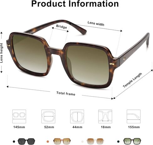 SOJOS Retro Square Polarized Sunglasses for Women Men Classic Vintage Sunnies SJ2226 in Saudi Arabia