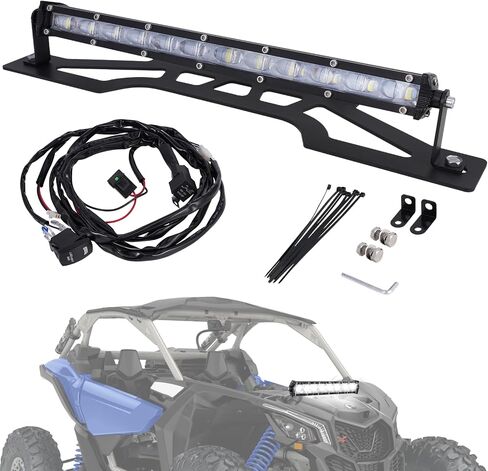 X3 Shock Tower Light Bar for Maverick X3 and X3 Max RS Turbo R UTV - with Mount Bracket and Rocker Switch Wiring Harness|40W 4000LM LED| Heavy Duty|Weatherproof|Ultra Bright|Plug & Play|Strudy Stable in Saudi Arabia