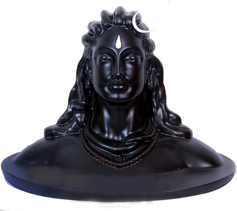 Adiyogi Shiva Statue for Car Dash Board, Pooja & Gift, Mahadev Murti, Idol, Lord Adiyogi Shankara for Home & Office Decor (ADIYOGI JI in Black) (Adiyogi), Resin in Saudi Arabia
