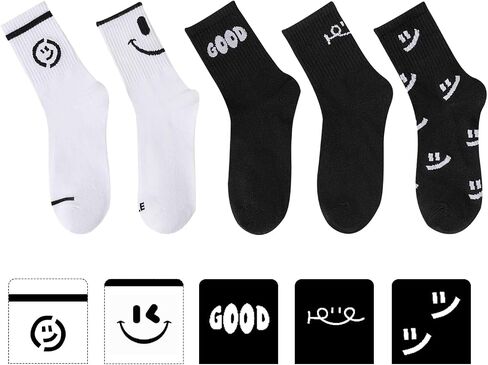 Cute Women Fun Smile Face Ankle Sock Knitted Novelty Comfy Cotton Girl Dress Funny Crew Sock in Saudi Arabia