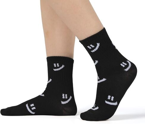 Cute Women Fun Smile Face Ankle Sock Knitted Novelty Comfy Cotton Girl Dress Funny Crew Sock in Saudi Arabia