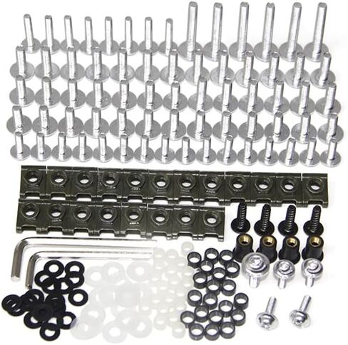 WYNMOTO US Stock مناسب لـ Yamaha R1 YZF1000 R1 2002 2003 2004 2005 2006 مجموعة كاملة من أدوات تثبيت الألومنيوم للدراجات النارية ومسامير الجسم ومشابك الأجهزة (أسود) in Kuwait